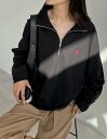 Re:EDIT ワンポイント刺繍ハーフジップスウェット リエディ トップス スウェット・トレーナー ブラック ホワイト【送料無料】