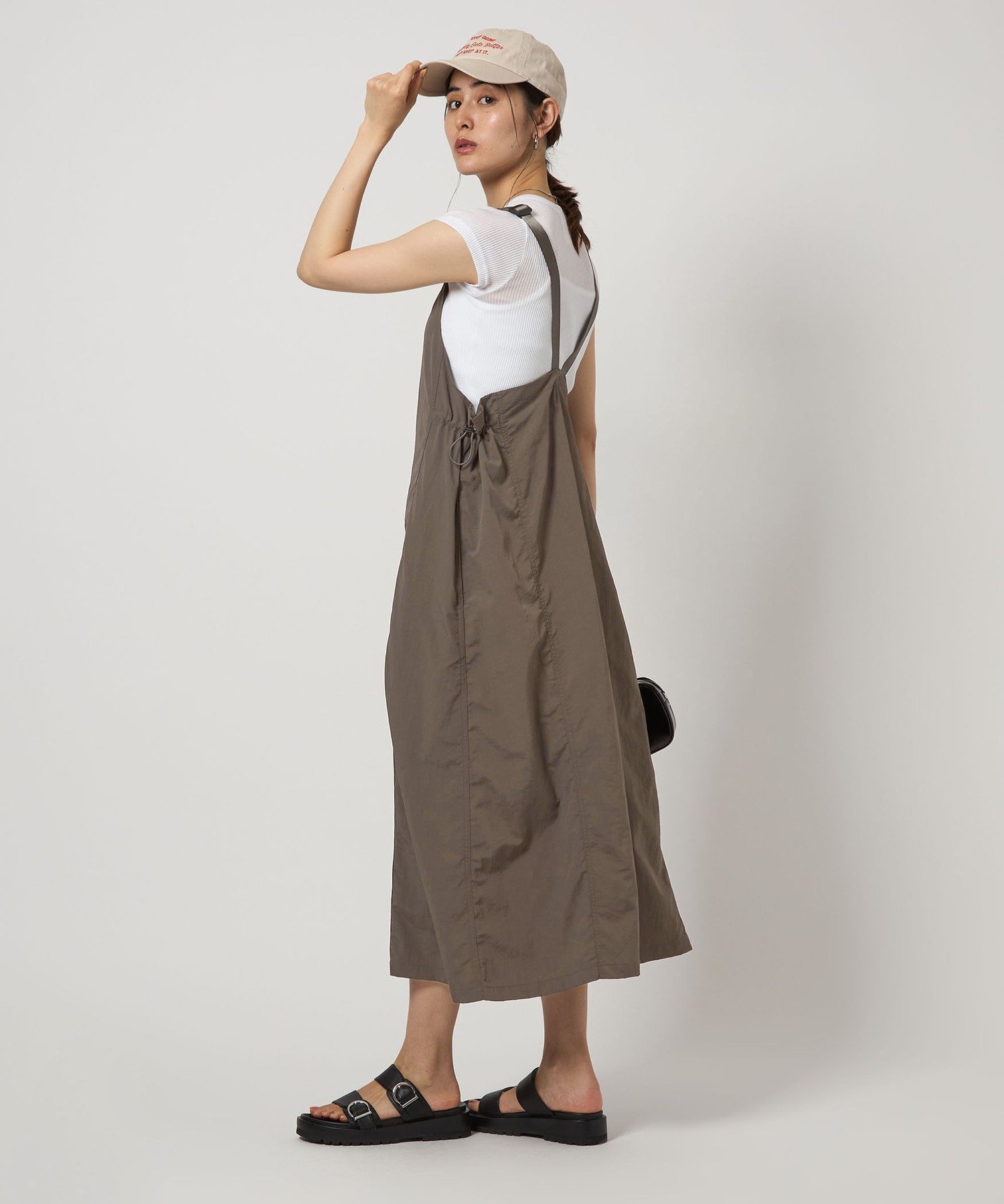 UNITED ARROWS green label relaxing 【別注】＜WILD THINGS＞サイド ドローストリング ジャンパースカート ユナイテッドアローズ グリーンレーベルリラクシング ワンピース・ドレス ジャンパースカート グリーン【送料無料】