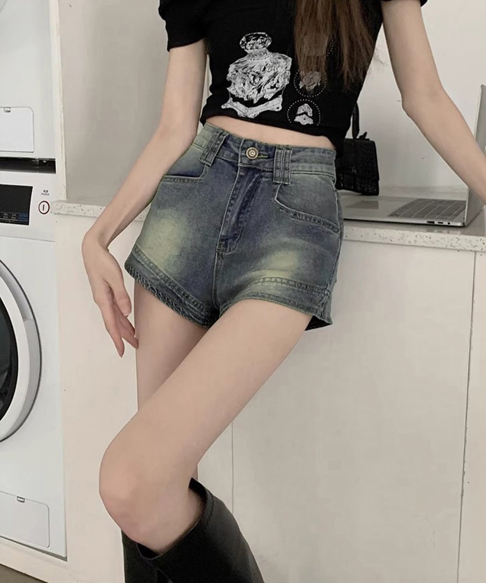 Cotton - 【SALE／30%OFF】miniministore ウォッシュデニムショートパンツレディース ミニミニストア パンツ その他のパンツ ブルー