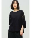 【SALE/20%OFF】MIDIUMISOLID MIDIUMISOLID for Ladies レース切り替えパフスリーブプルオーバー マーコート トップス...