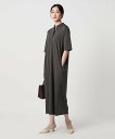 UNITED ARROWS ポンチ ハーフスリーブ ワンピース -ウォッシャブル- ユナイテッドアローズ ワンピース・ドレス ワンピース ブラック グレー【送料無料】