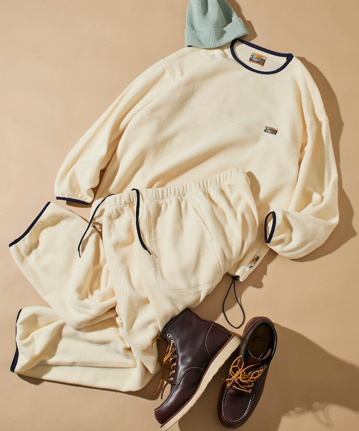 【SALE/20%OFF】FREAK'S STORE ビッグシルエット ワンポイントロゴ スピンドル フリースセットアップ クルーネックプルオーバー パンツセッ...