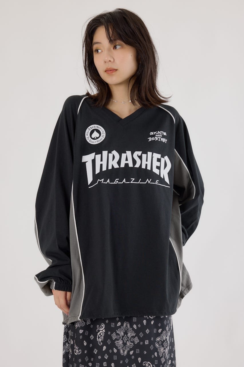 RODEO CROWNS WIDE BOWL 【UNISEX】(THRASHER) GAME L/S Tシャツ ロデオクラウンズワイドボウル トップス カットソー・Tシャツ ブラック ネイビー