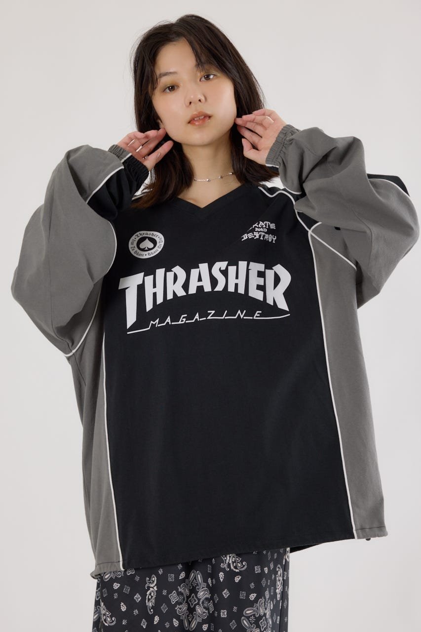 RODEO CROWNS WIDE BOWL 【UNISEX】(THRASHER) GAME L/S Tシャツ ロデオクラウンズワイドボウル トップス カットソー・Tシャツ ブラック ネイビー