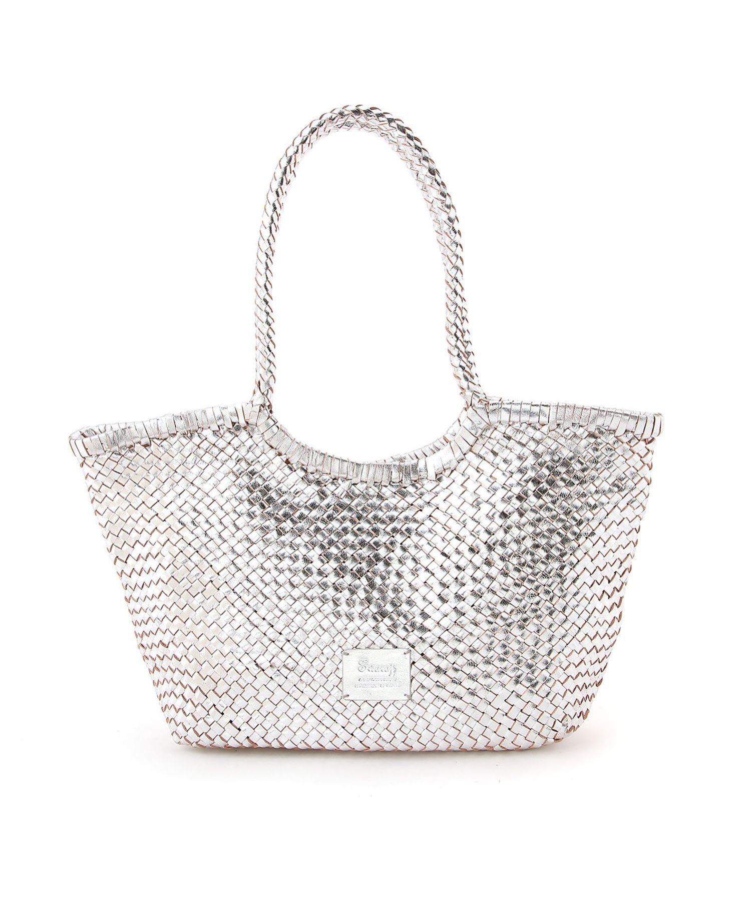 Swaraj 手編みメッシュレザーTOTE スワラージ バッグ トートバッグ シルバー ブラウン ホワイト【送料無料】