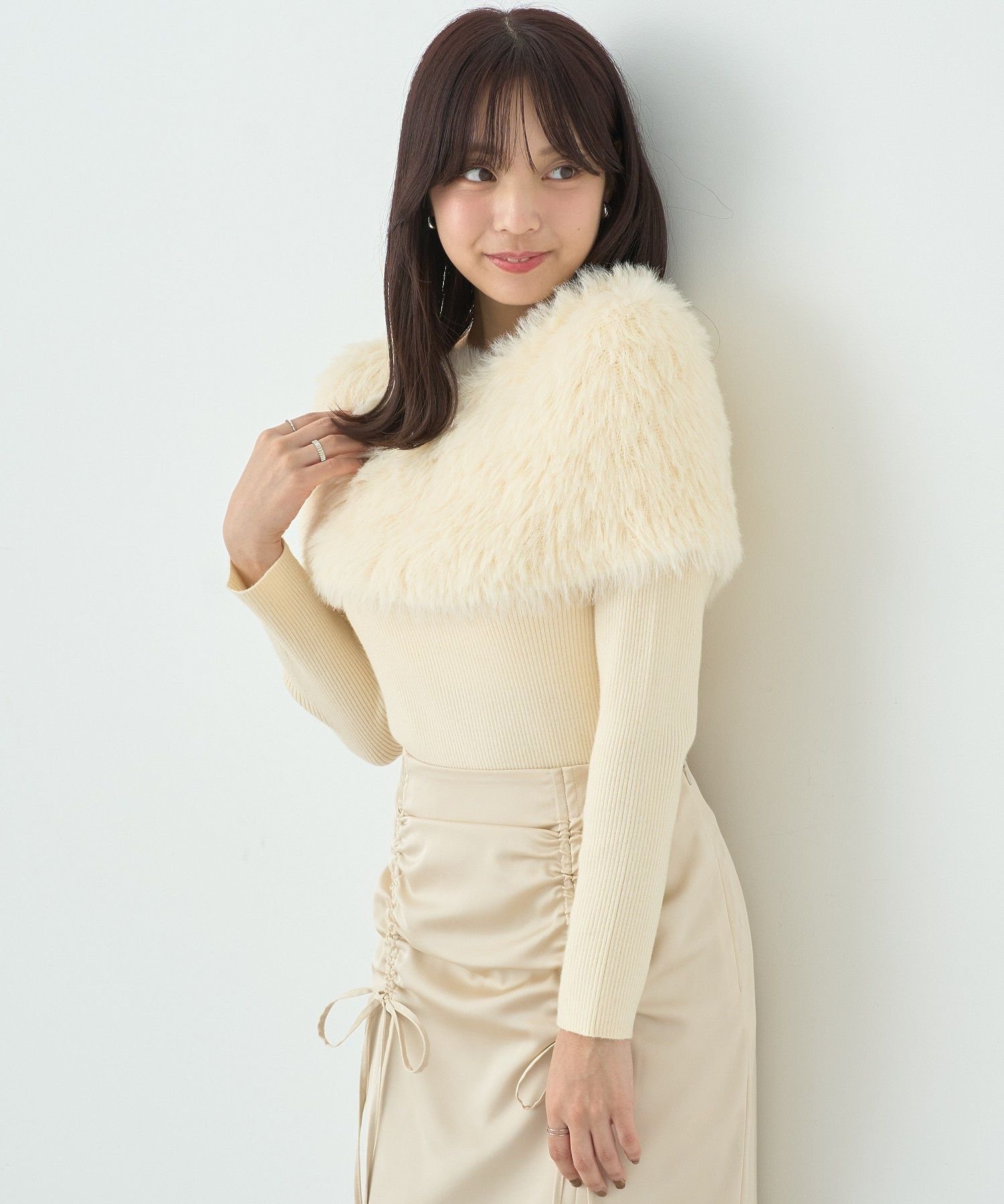 【SALE／50%OFF】earth music&ecology SET2点ケープ+リブニットプルオーバー アースミュージック&エコ..