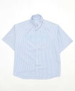 【SALE/16%OFF】WEGO MEN'S オックスフォードダメージアップリケシャツ(SS) ウィゴー トップス シャツ・ブラウス ブルー グレー