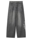 X-girl RHINESTONE LOGO LOOSE DENIM PANTS X-girl エックスガール パンツ ジーンズ・デニムパンツ ブルー ブラック...