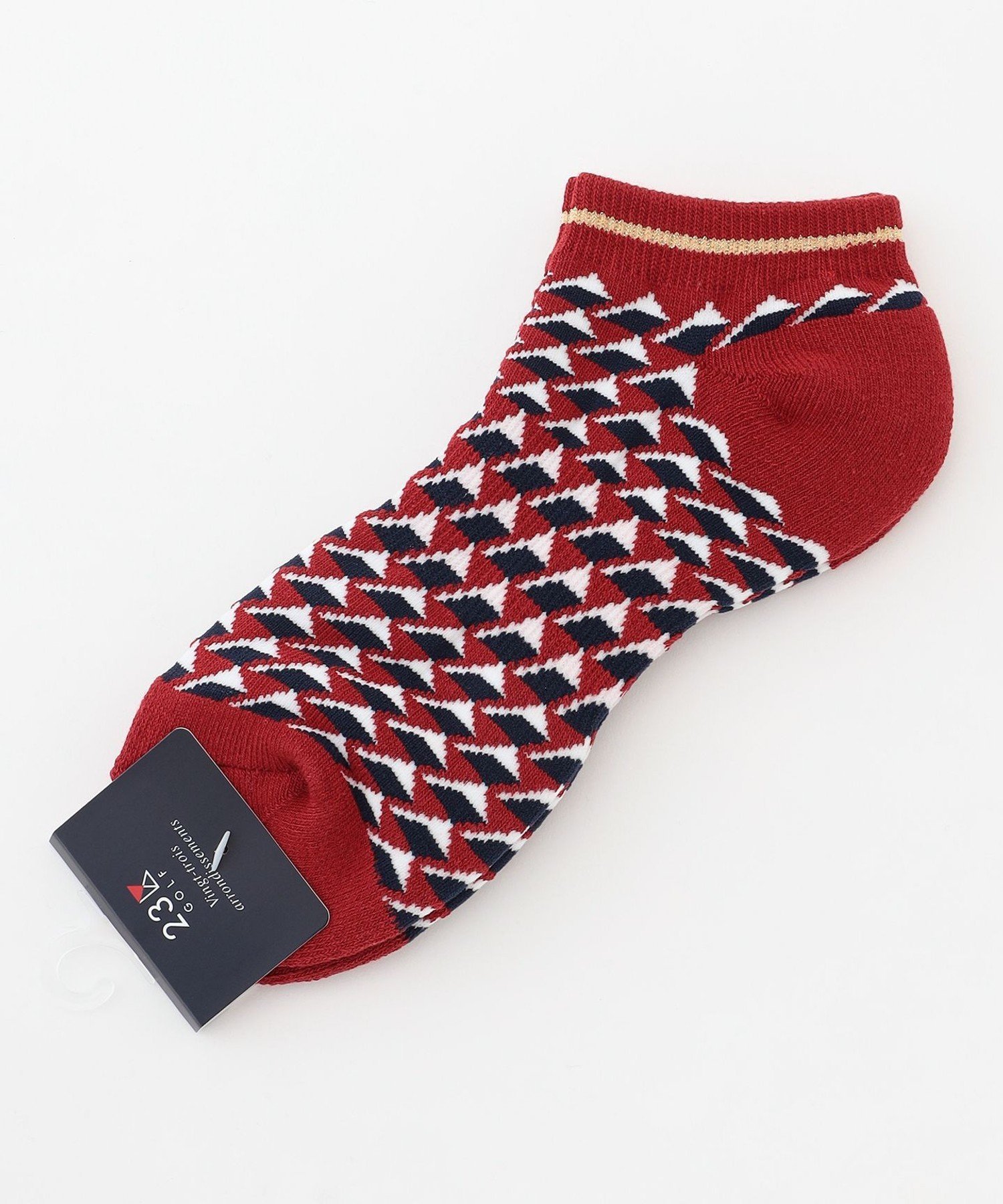 23区GOLF 【WOMEN】フラッグアンクルソックス ニジュウサンクゴルフ 靴下・レッグウェア 靴下 レッド