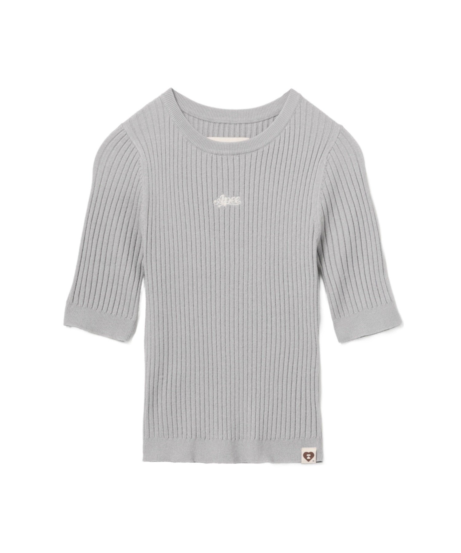 A BATHING APE FITTED RIBBED SWEATER ア ベイシング エイプ トップス ニット グレー【送料無料】