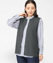 【SALE／30%OFF】CROCODILE LADIES CROCODILE LADIES/(W)前あき 透かし編み ベスト【手洗いOK】 クロコダイル トップス ベスト・ジレ グレー ベージュ【送料無料】