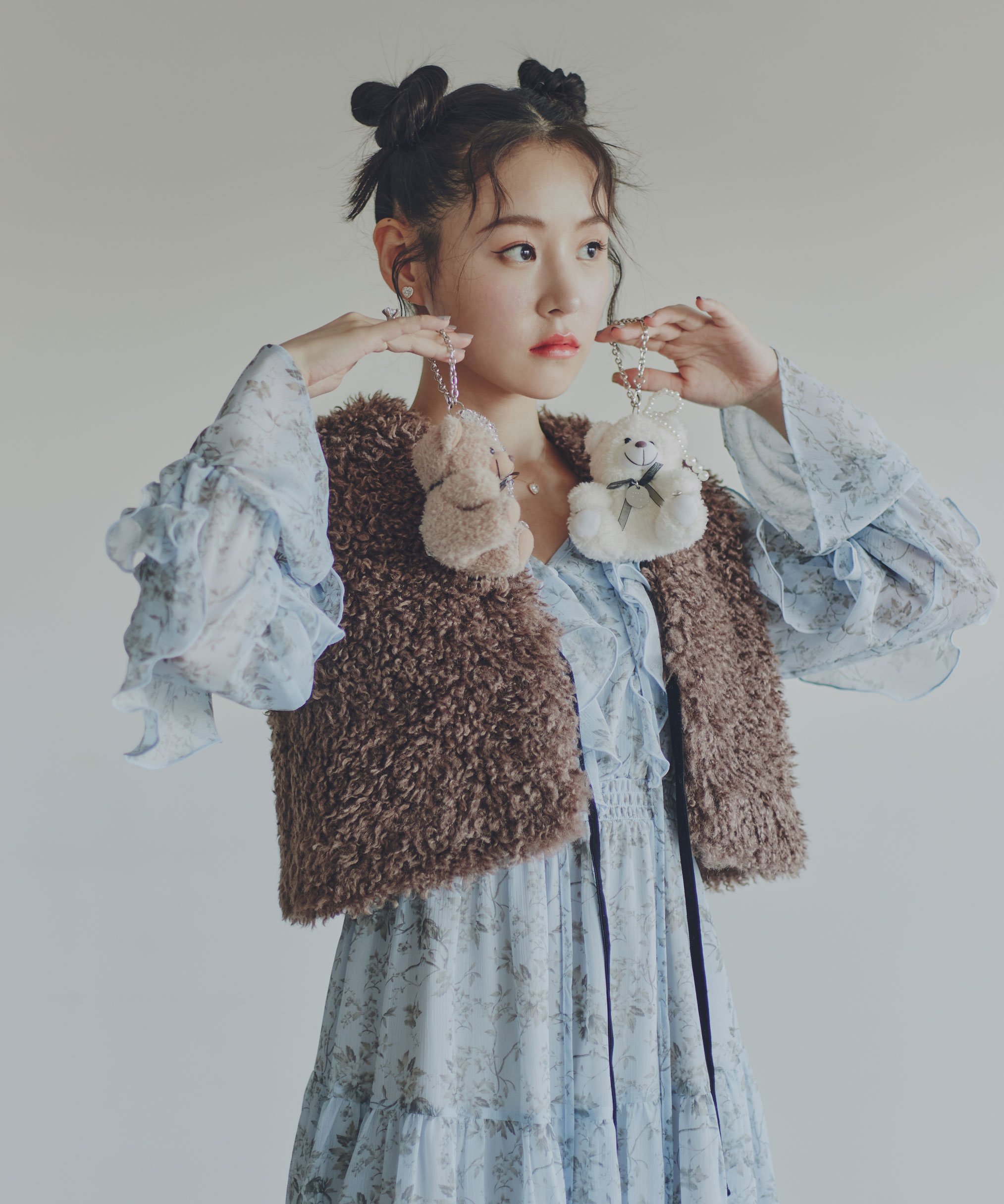 【SALE／55%OFF】JILL by JILL STUART リボン付きボアベスト ジル バイ ジル スチュアート ジャケット・アウター テーラードジャケット・ブレザー ブラウン ベージュ【送料無料】