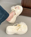 【SALE/30%OFF】miniministore ビッグリボン厚底サンダル 履きやすい夏靴 ミニミニストア シューズ・靴 サンダル ホワイト ブラック