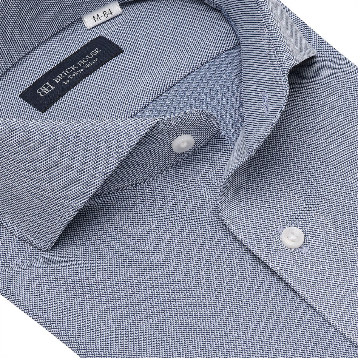 【ストレッチ】 ホリゾンタルワイド 長袖 形態安定 ワイシャツ ニットシャツ BM01J500AB16Z2N-19 トーキョーシャツ スーツ・フォーマル Yシャツ・カッターシャツ ブルー