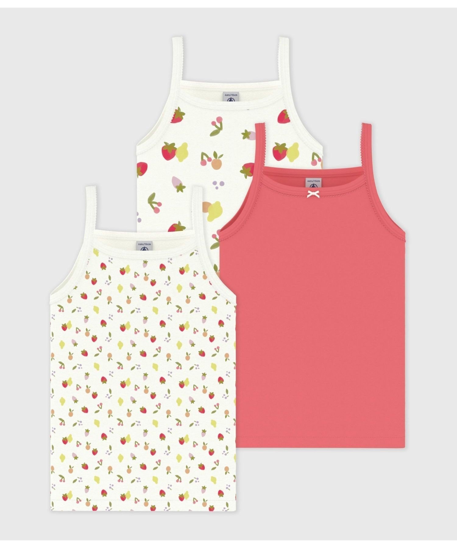 PETIT BATEAU プリントキャミソール3枚組 プチバトー インナー・ルームウェア その他のインナー・ルームウェア【送料無料】