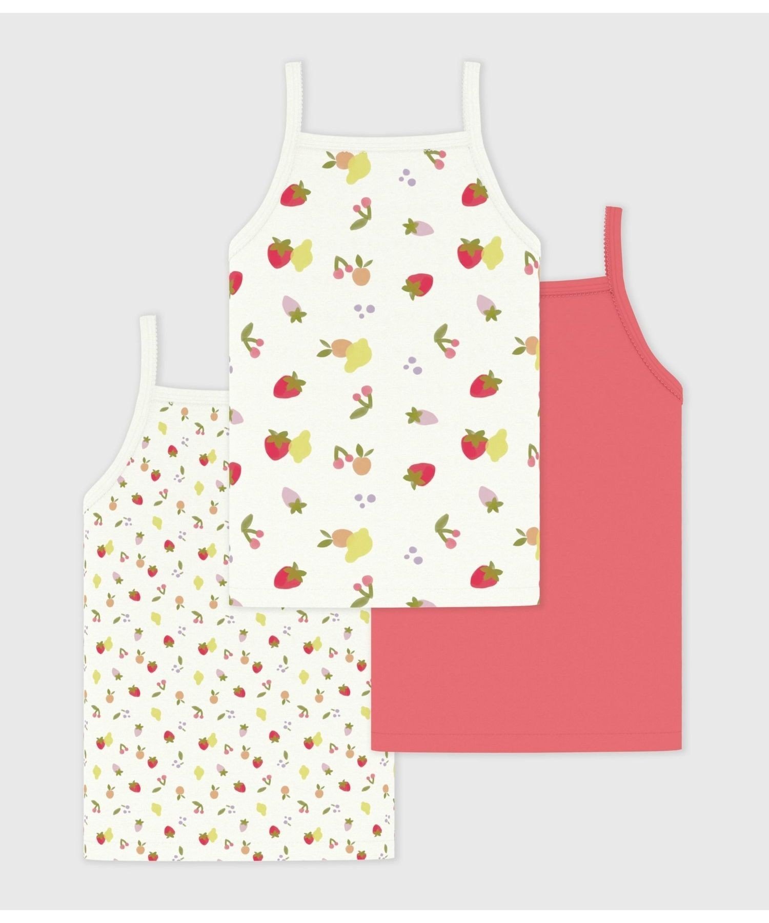 PETIT BATEAU プリントキャミソール3枚組 プチバトー インナー・ルームウェア その...
