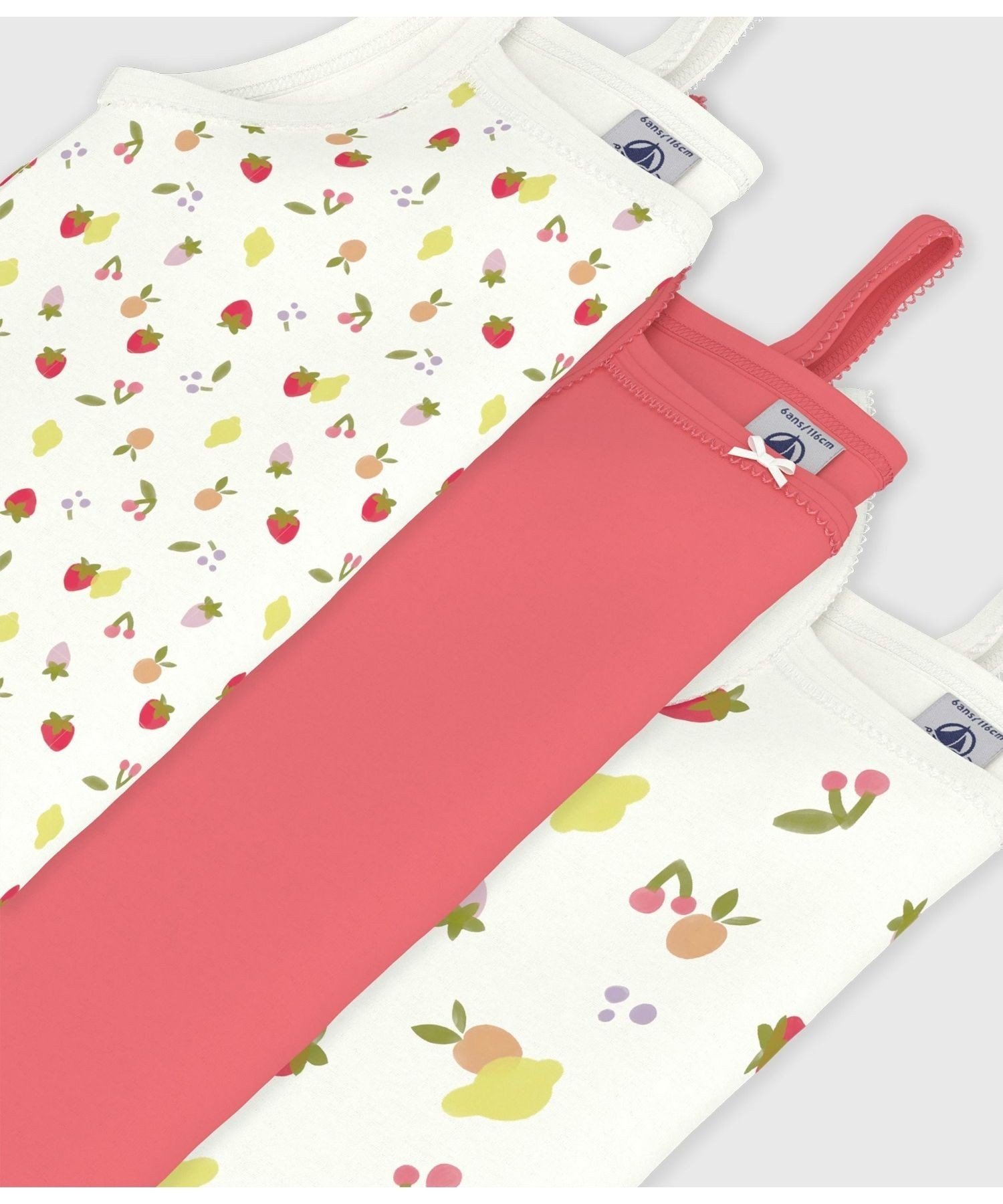 PETIT BATEAU プリントキャミソール3枚組 プチバトー インナー・ルームウェア その...
