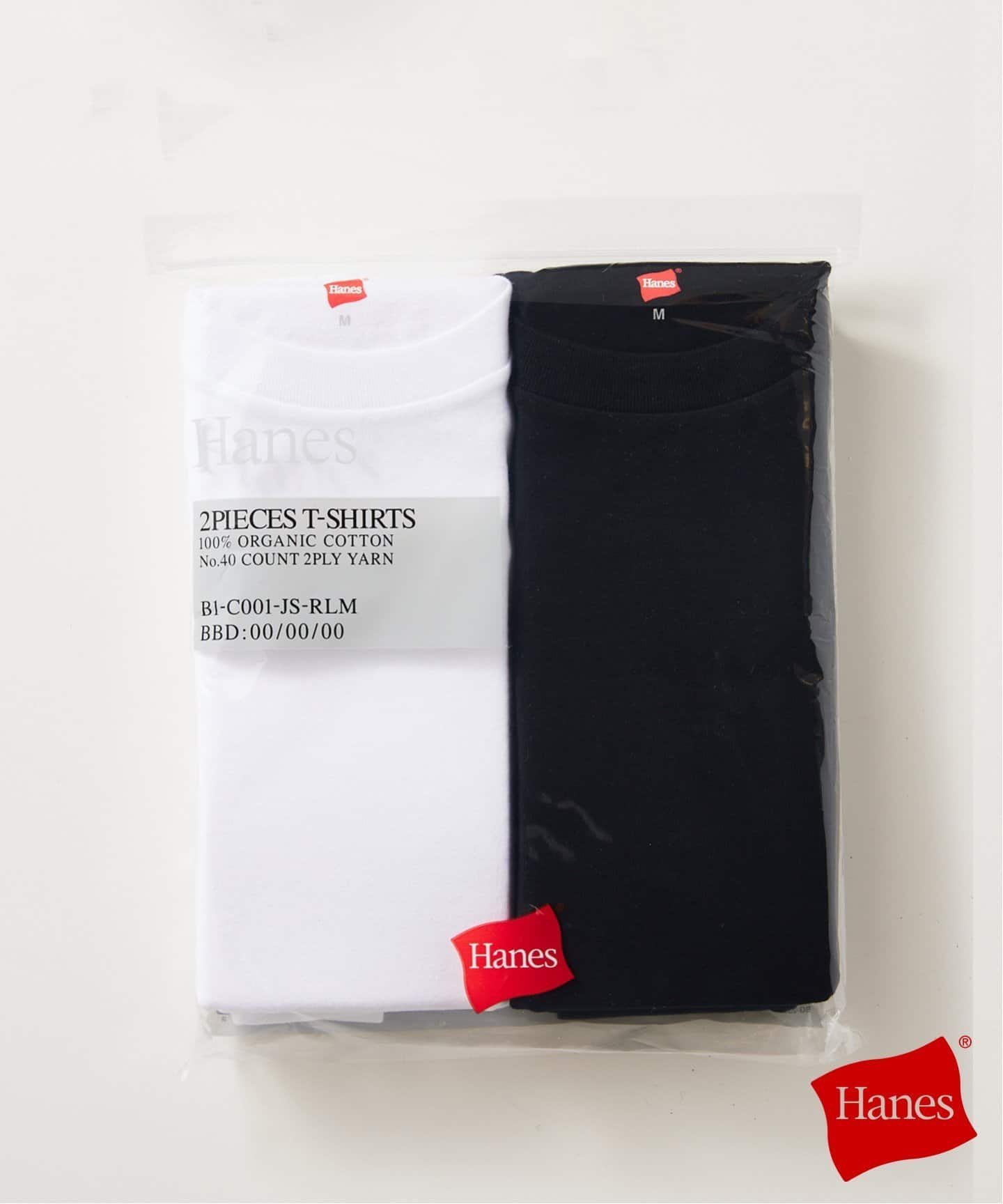 JOURNAL STANDARD relume "2枚セット"【HANES / ヘインズ】別注 2パックオーガニックコットンTシャツ ジャーナル スタンダード レリューム トップス カットソー・Tシャツ ブラック ホワイト ネイビー【送料無料】のサムネイル