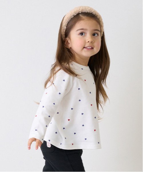 【SALE／22%OFF】petit main 【プティプラ】GIRLS長袖T ナルミヤオンライン トップス カットソー・Tシャツ ピンク ホワイト ネイビー パープル ブラック グレー