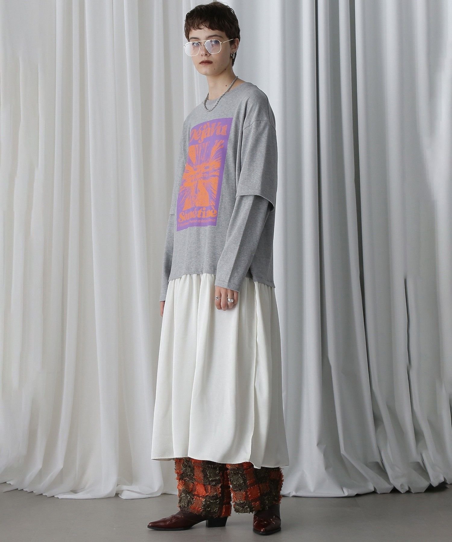 ROSE BUD GRAPHIC PRINT DOCKING ONE-PIECE ローズバッド ワンピース・ドレス その他のワンピース・ドレス ブラック