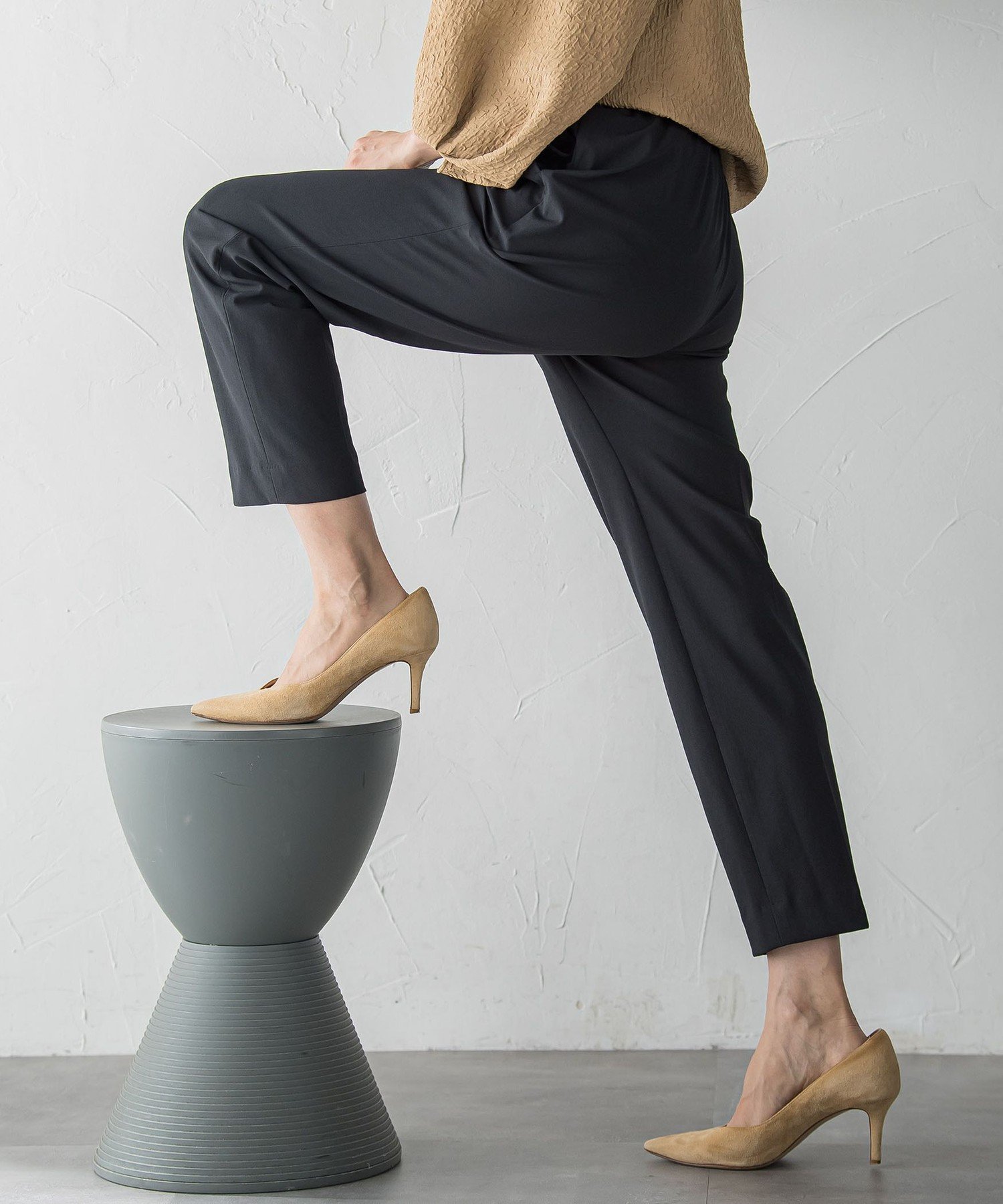 LAUTREAMONT 【WEB限定】Active Beautyテーパードパンツ≪13号・15号あり/洗濯機で洗える≫ ロートレアモン パンツ その他のパンツ ブラック ベージュ カーキグリーン