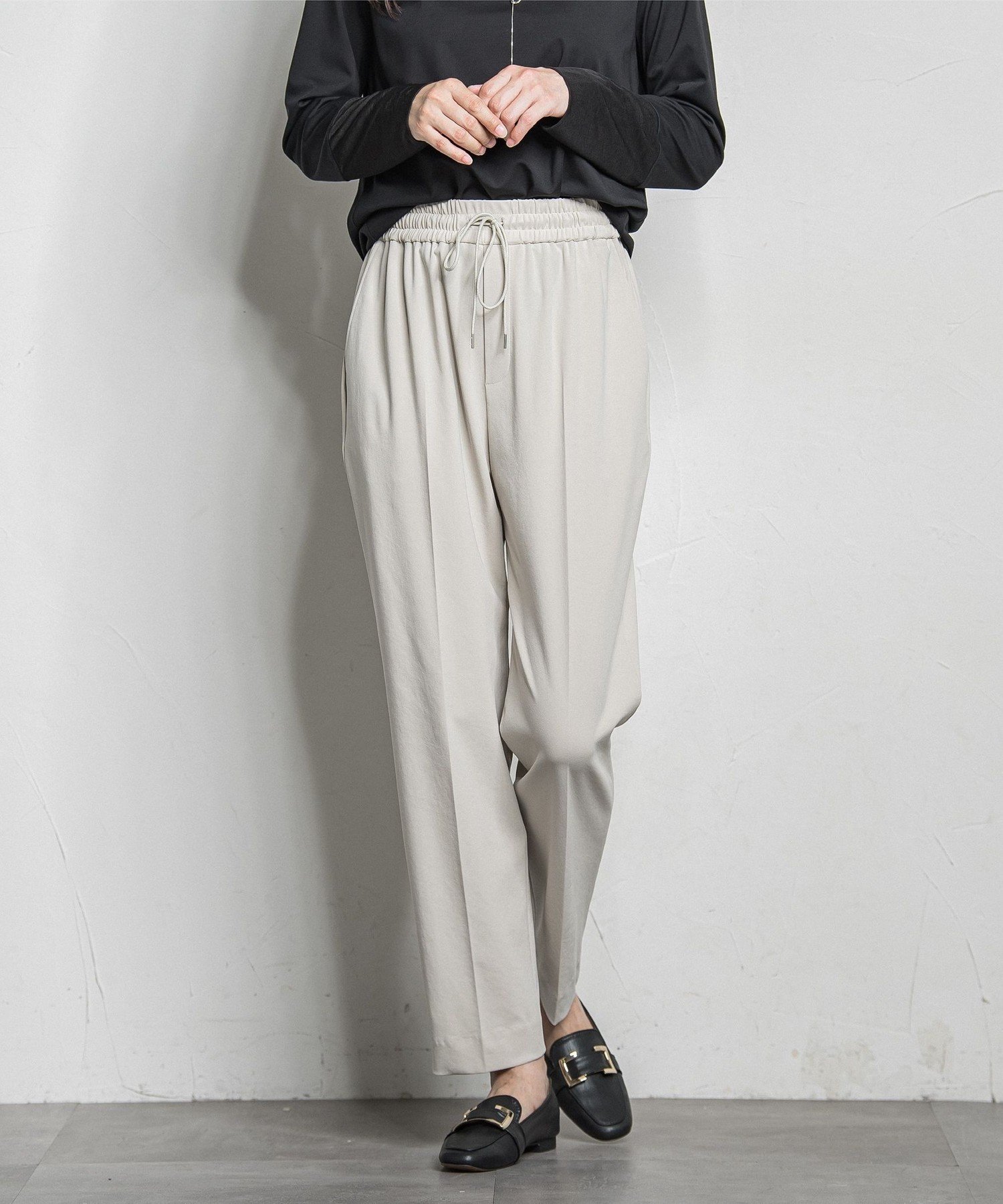LAUTREAMONT 【WEB限定】Active Beautyテーパードパンツ≪13号・15号あり/洗濯機で洗える≫ ロートレアモン パンツ その他のパンツ ブラック ベージュ カーキグリーン