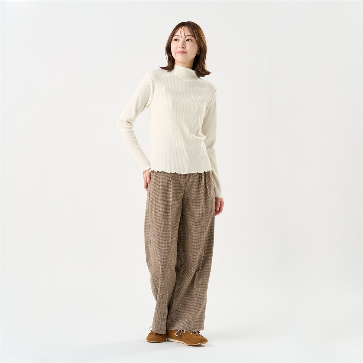 Pitta Re:) 【Pitta Re:)】 ニット ラメテレコ ハイネック プルオーバー レディース BL05J504DE10X00-90 トーキョーシャツ トップス ニット ホワイト