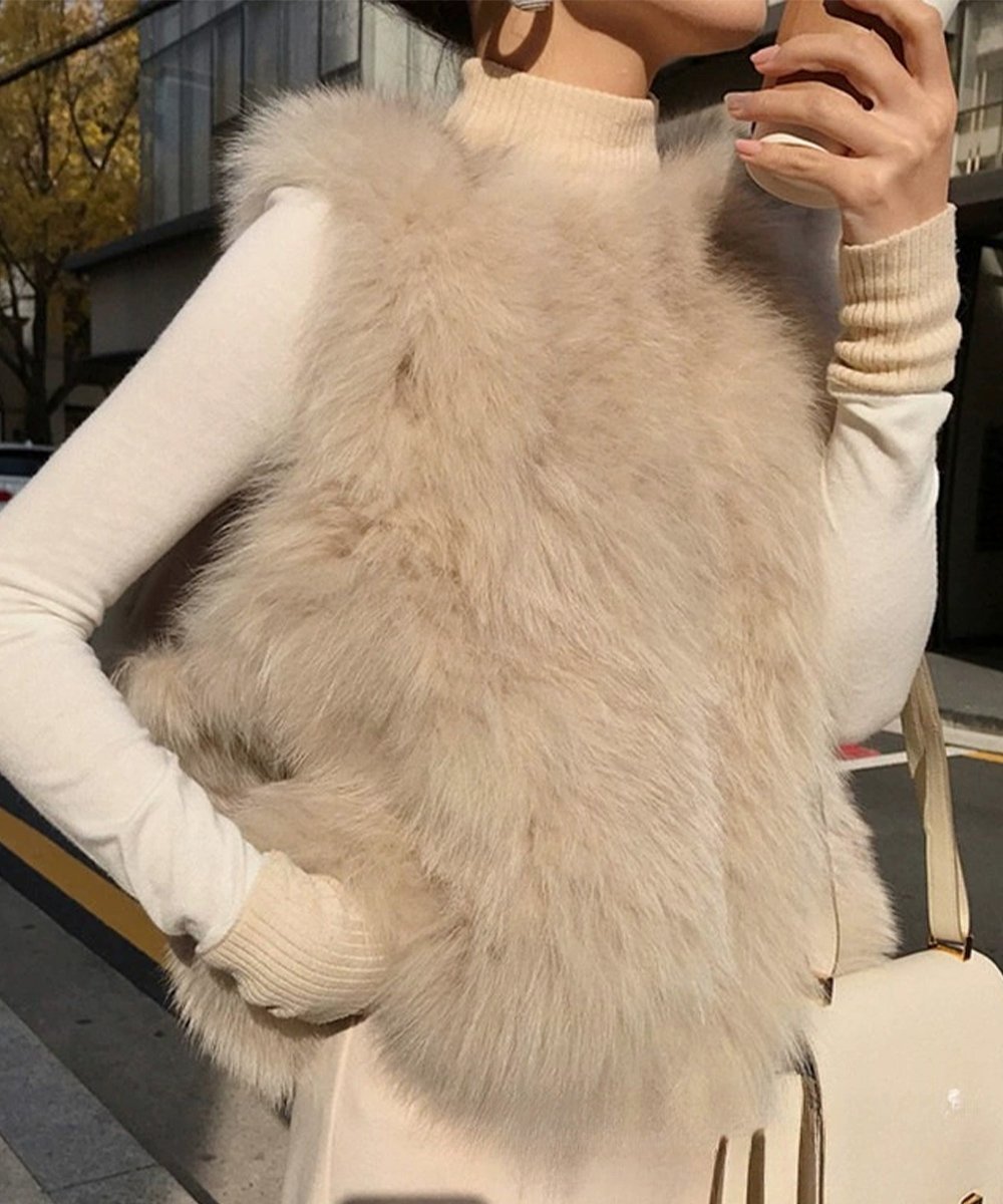 【SALE／35%OFF】miniministore フェイクファーベスト ふわふわファージレ ミニミニストア トップス ベ..