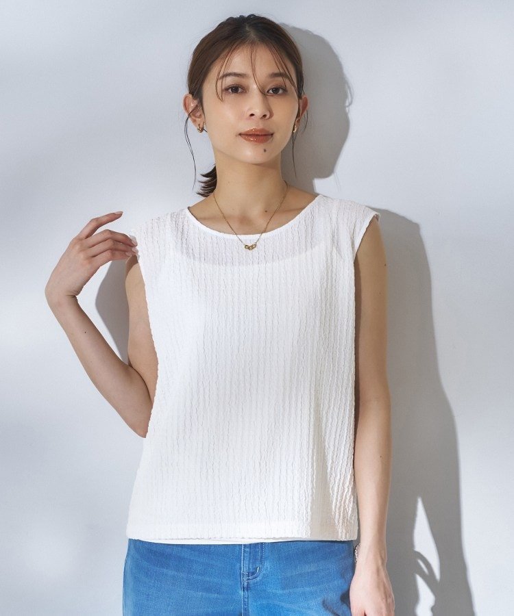 UNTITLED 【アンサンブル可】ポコポコノースリトップス アンタイトル トップス カットソー・Tシャツ ホワイト ブラック
