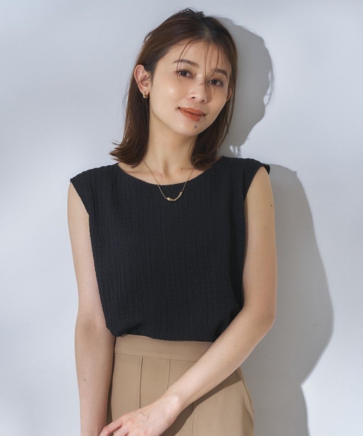 UNTITLED 【アンサンブル可】ポコポコノースリトップス アンタイトル トップス カットソー・Tシャツ ホワイト ブラック