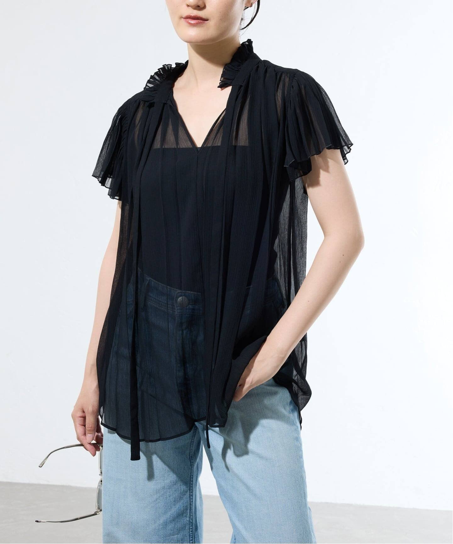 IENA 《WEB/一部店舗限定》BOUQUET de L'UNE/リュンヌ ブラウス イエナ トップス シャツ・ブラウス ブラック