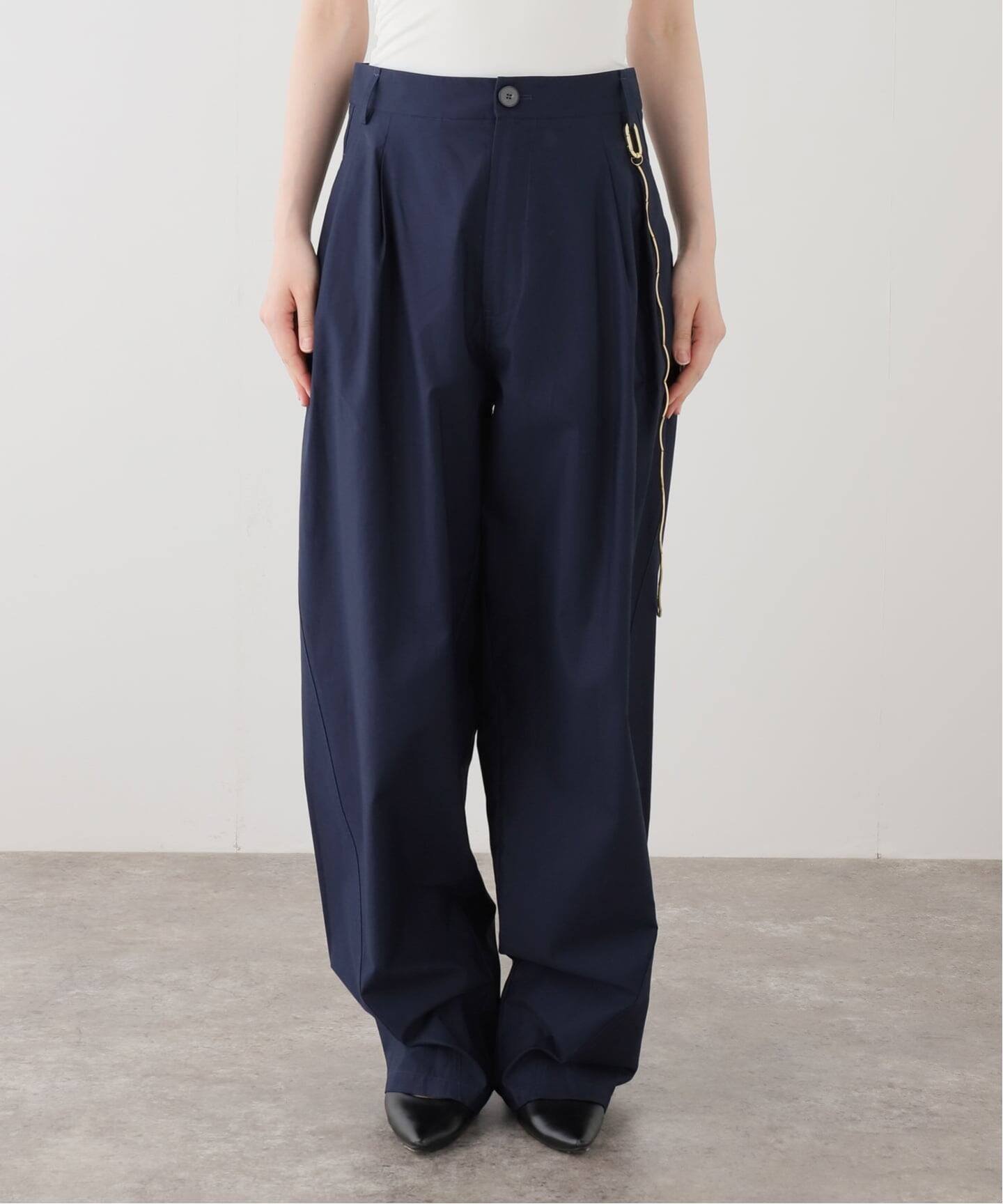 JOURNAL STANDARD L'ESSAGE DARKPARK/ダークパーク PHEBE - CHAIN ADORNED LIG パンツ ジャーナルスタンダード レサージュ パンツ スラックス・ドレスパンツ ネイビー