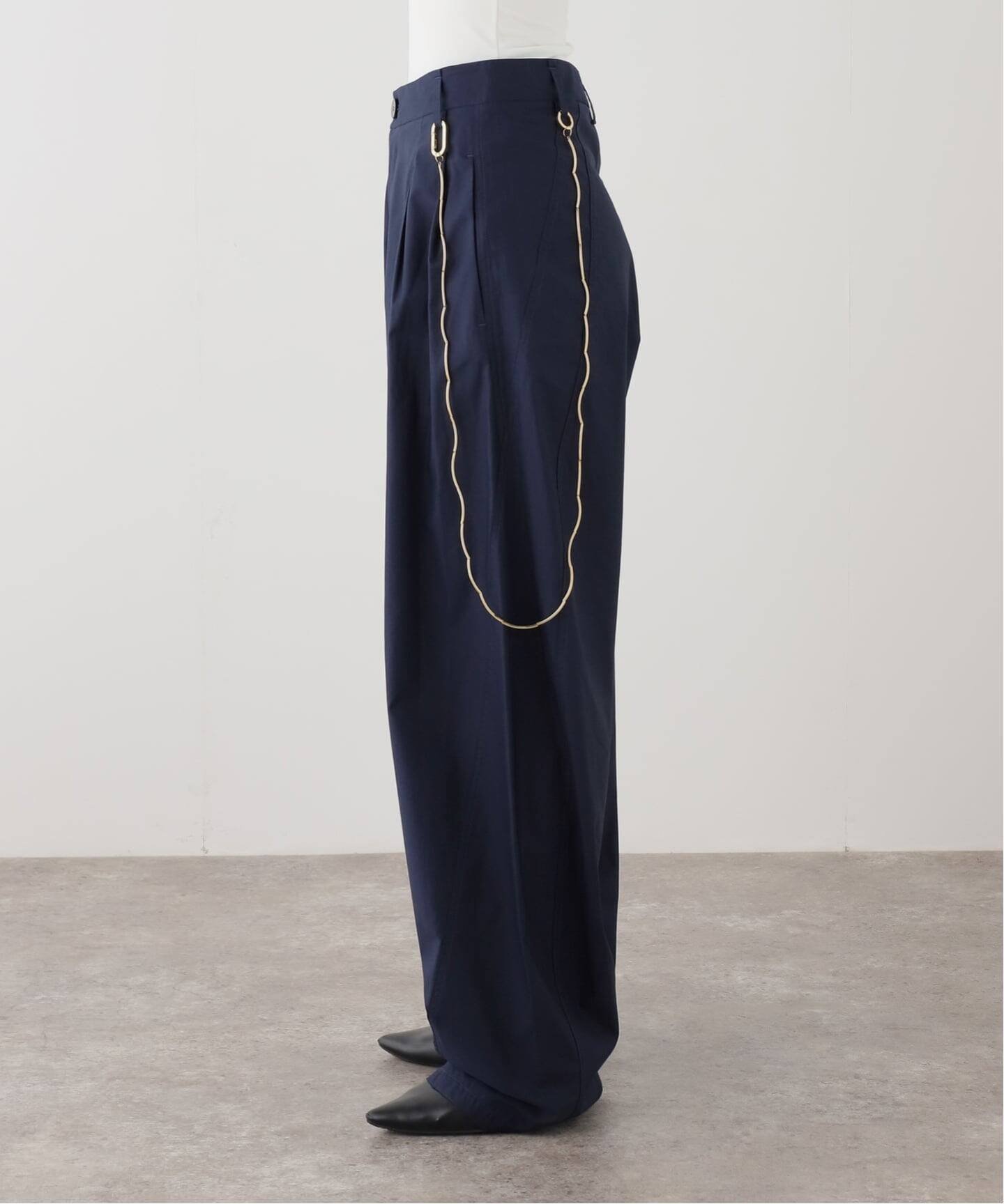 JOURNAL STANDARD L'ESSAGE DARKPARK/ダークパーク PHEBE - CHAIN ADORNED LIG パンツ ジャーナルスタンダード レサージュ パンツ スラックス・ドレスパンツ ネイビー