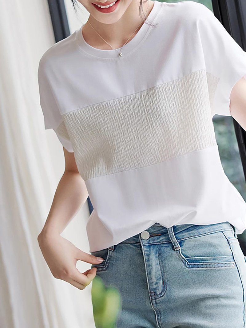 Doux Belle 異素材切替デザインTシャツ レディース トップス ドゥー・ベル トップス カットソー・Tシャツ ホワイト【送料無料】