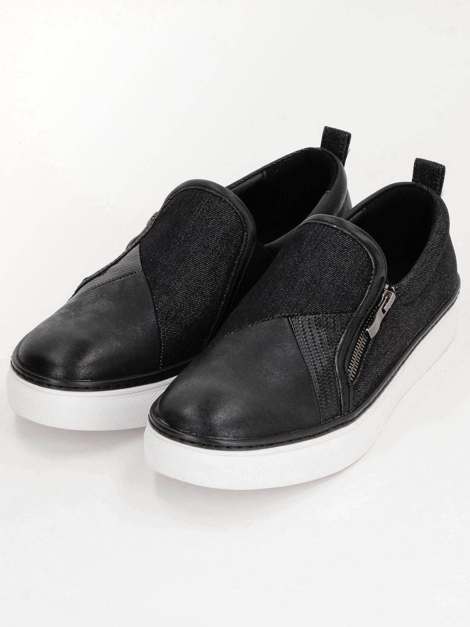 【SALE／30%OFF】NICOLE CLUB FOR MEN パッチワークスリッポンスニーカー ニコル シューズ・靴 スニーカー レッド ブラック【送料無料】