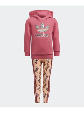 【SALE/60%OFF】adidas Originals グラフィックプリント パーカーセットアップ / アディダスオリジナルス (キッズ/子供用) アディダス カットソー キッズカットソー ピンク