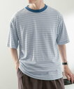 【SALE／55 OFF】URBAN RESEARCH ITEMS スラブ天竺 ボーダーTシャツ アーバンリサーチアイテムズ トップス カットソー Tシャツ ブルー ネイビー