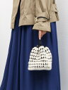 【SALE/70%OFF】cache cache (L)カシュカシュ cachecache / サテンリボン編み込み巾着 アンビリオン バッグ ハンドバッグ ブ...