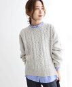 le.coeur blanc 《WEB限定アイテム》ウォッシャブル柄編みワイドニット ルクールブラン トップス ニット ブラック ベージュ グレー ホワイト【送...