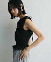 【SALE/20%OFF】AnriettMusee シャーリングデザインコルセット風ブラウス グリーンパークス トップス シャツ・ブラウス ピンク ブラック【送料無料】