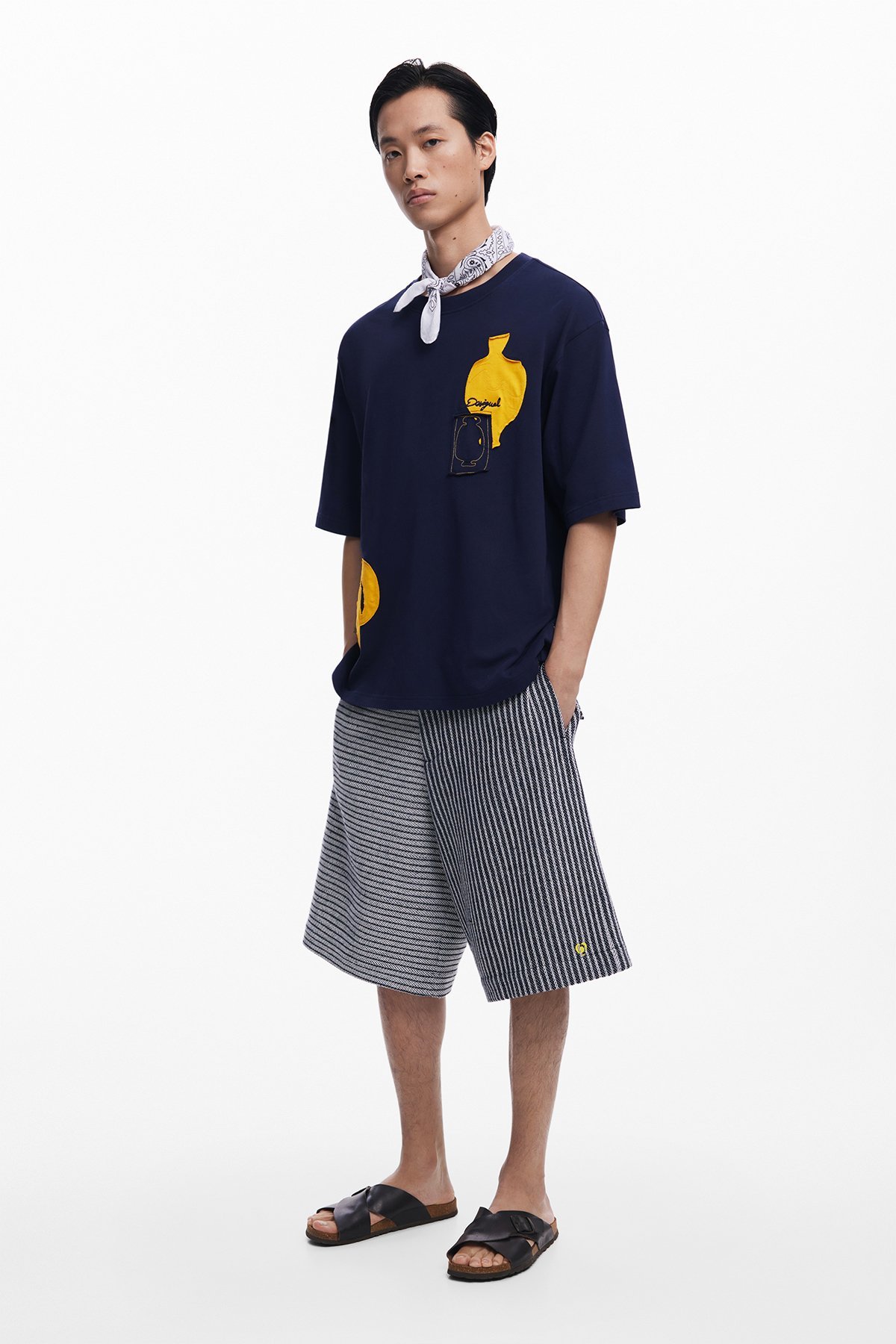 MARIO Tシャツショートスリーブ デシグアル トップス カットソー・Tシャツ ネイビー