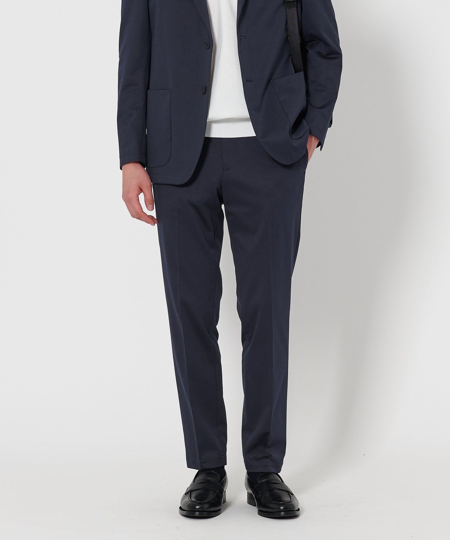 UNITED ARROWS モックロディ ノープリーツ スラックス UA COZY -ストレッチ・ウォッシャブル- ユナイテッドアローズ スーツ・フォーマル スーツパンツ ベージュ ネイビー【送料無料】