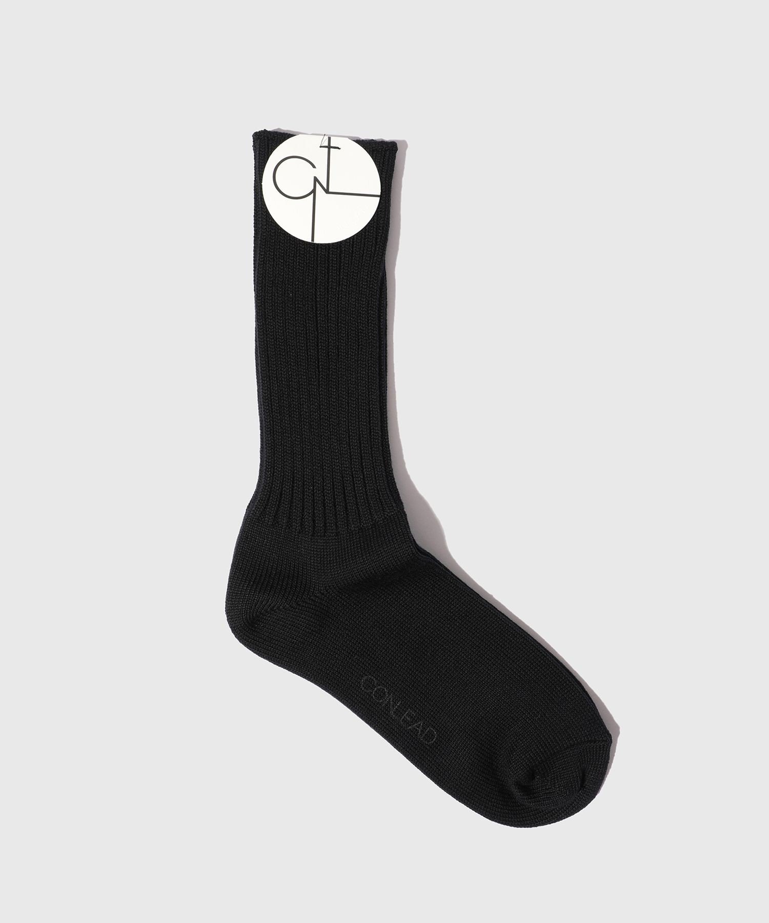 ADAM ET ROPE' HOMME CONLE Rib Socks アダムエロペ ファッション雑貨 その他のファッション雑貨 ホワイト ブラック