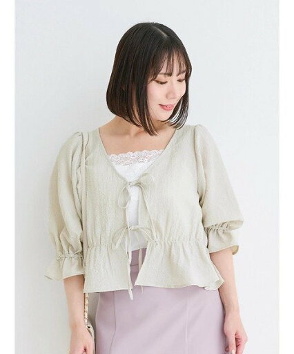 Re-J&SUPURE 【WEB限定】ビジュージョーゼットリボンカーディガン リジェイアンドスプル トップス カーディガン グレー【送料無料】 Re-J&SUPURE 【WEB限定】ビジュージョーゼットリボンカーディガン リジェイアンドスプル トップス カーディガン グレー【送料無料】