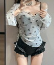 【SALE/30%OFF】miniministore カバーアップトップス付き ワンピース水着 ミニミニストア 水着・スイムグッズ 水着 ブラック レッド