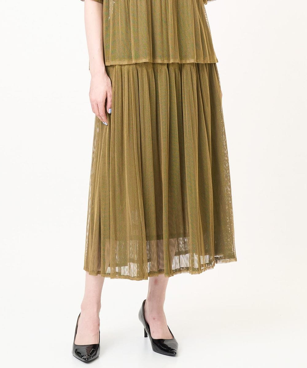 【SALE／50%OFF】CHRISTIAN AUJARD [セットアップ対応]プリーツチュールスカート クリスチャン・オジャール スカート ロング・マキシスカート ブラック【送料無料】