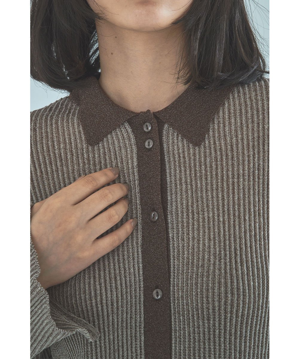 marjour PLATING KNIT SHIRTS マージュール トップス ニット ブラック ブラウン
