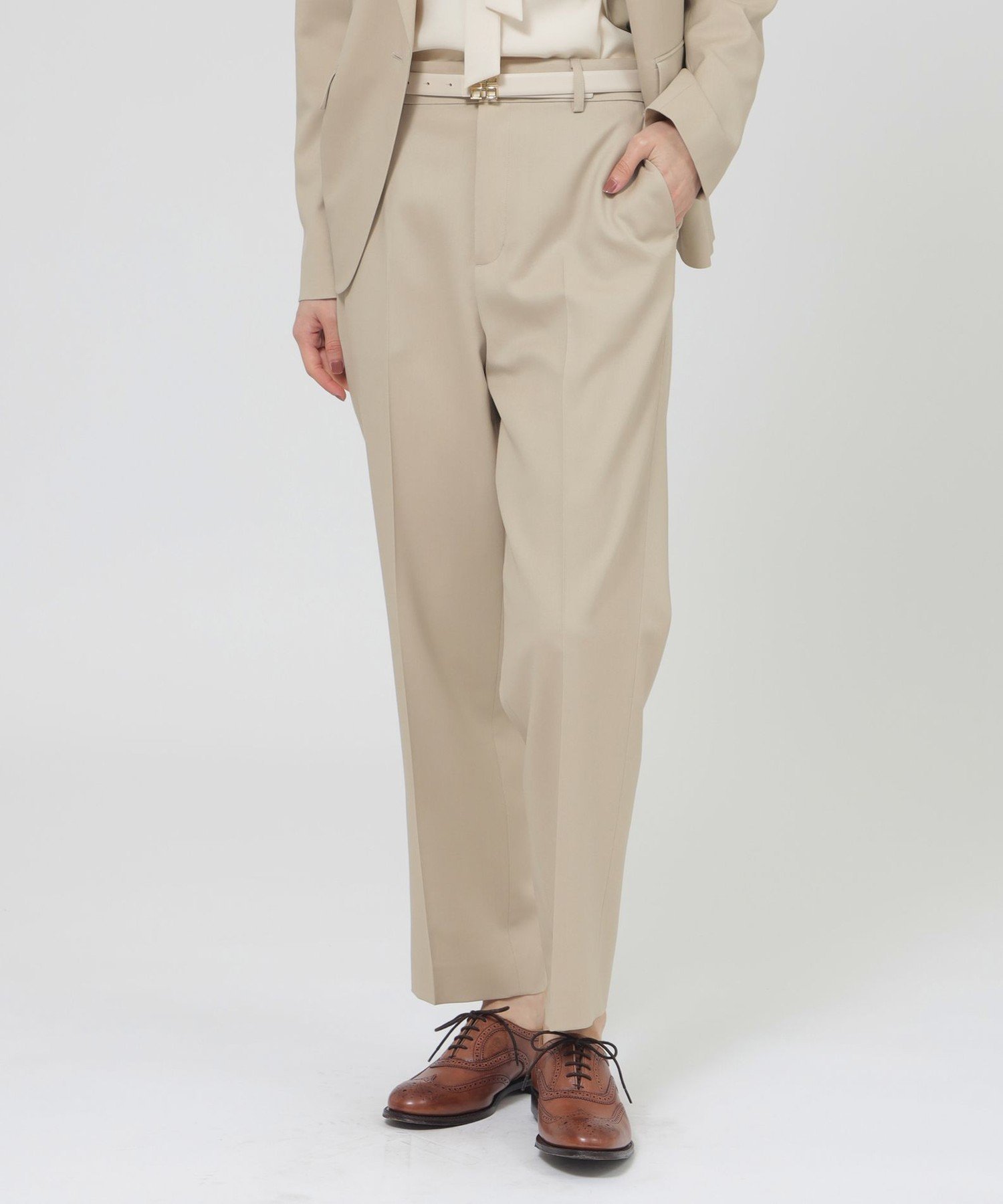 Rakuten - Paul Stuart 【Nikkei Magazine掲載】ウーステッド パンツ ポール・スチュアート パンツ スラックス・ドレスパンツ ネイビー ベージュ【送料無料】