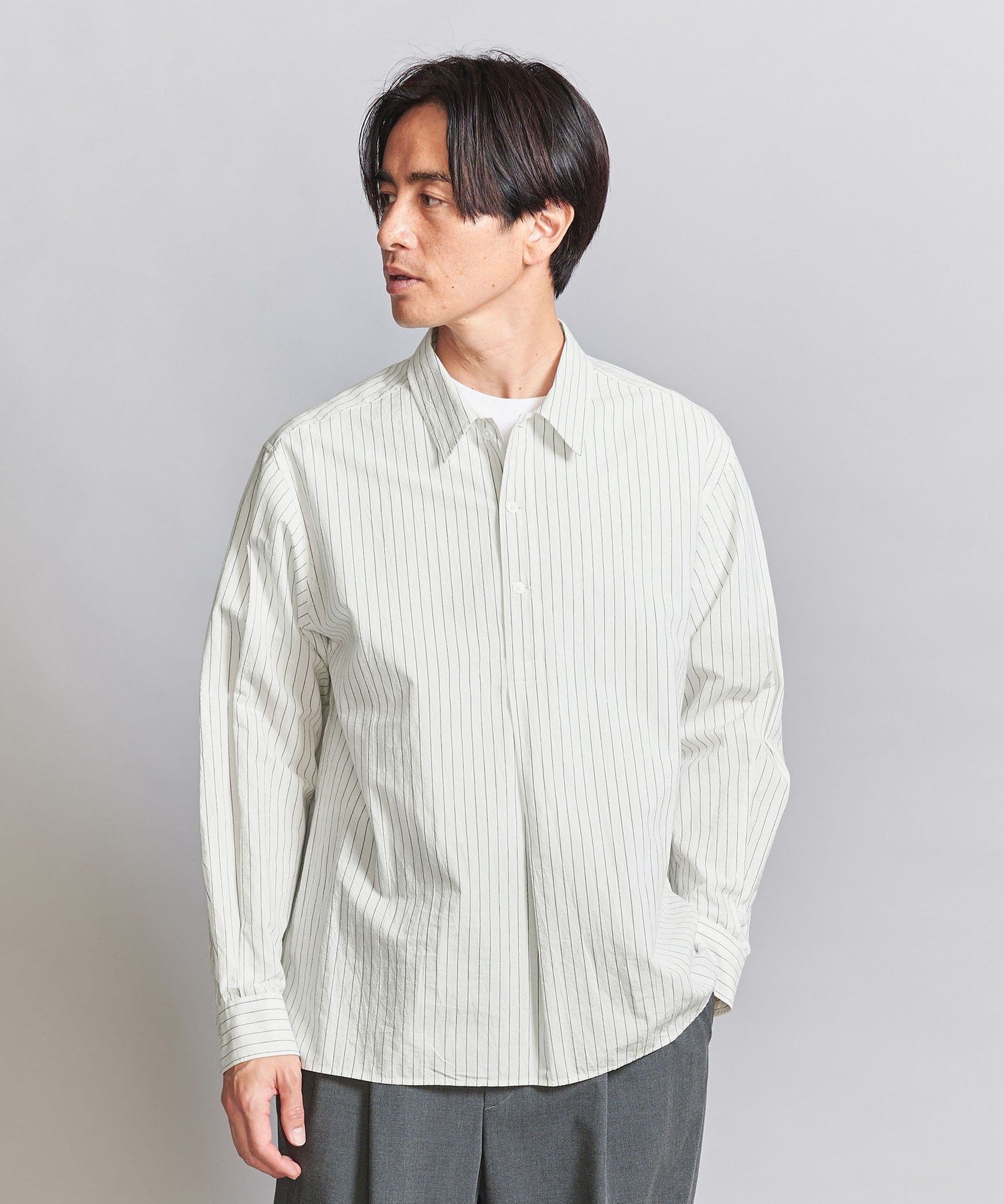 【SALE／60%OFF】BEAUTY&YOUTH UNITED ARROWS タイプライター ワッシャー ピンストライプ プルオーバー シャツ ユナイテッドアローズ アウトレット トップス シャツ・ブラウス ホワイト【送料無料】