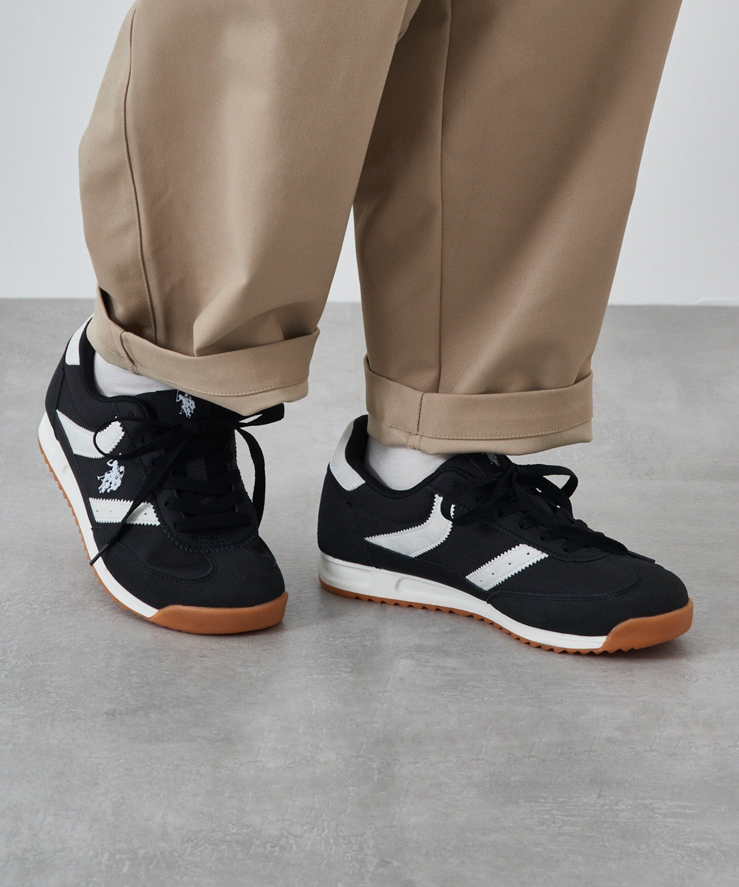 U.S. POLO ASSN. U.S. POLO ASSN./ワンポイントレトロスニーカー セットアップセブン シューズ・靴 スニーカー ホワイト ブラック【送料無料】